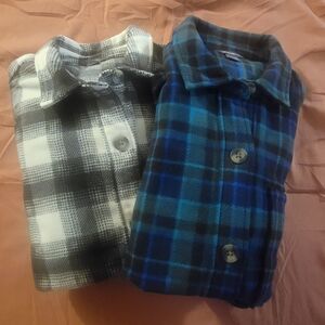 Eddie Bauer Women's Plaid Tops - Black and Blue
